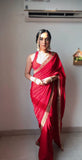 Pure Velvet With Embroidery Border Ready To Wear Saree image 3