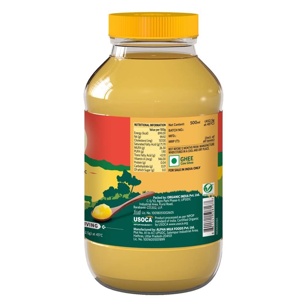 Organic India Cow Ghee - 500 ml image 3