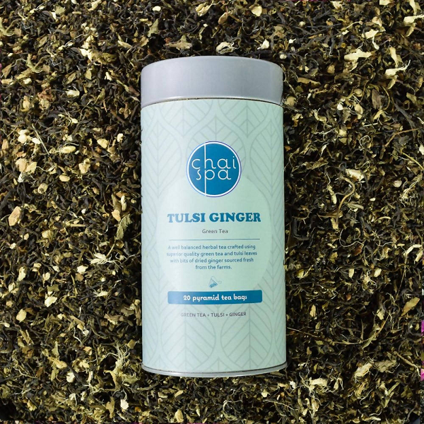 Chai Spa Tulsi Ginger Green Tea - 20 teabags image 3