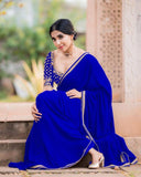 Georgette Saree With Embroidery Design Work Blouse image 3