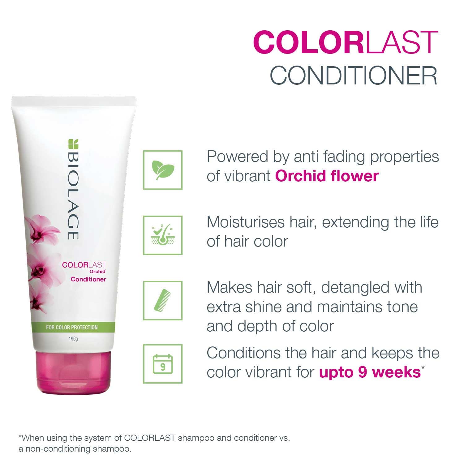 Matrix Biolage Colorlast Color Orchid Conditioner - 98 gm image 3