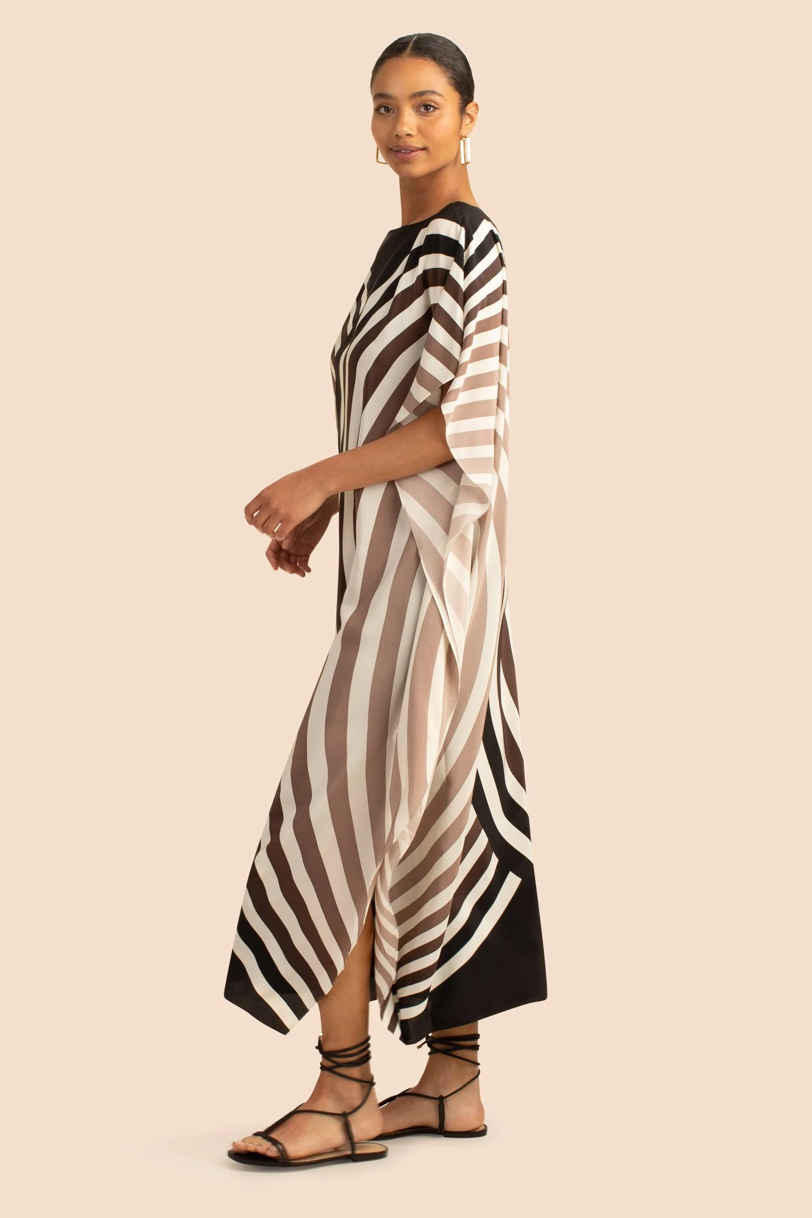 Soft Satin Silk Kaftan, Digital Printed Long Caftan image 3