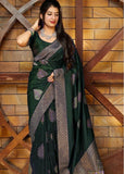 Soft Lichi Silk  Jacquard Border Saree image 3