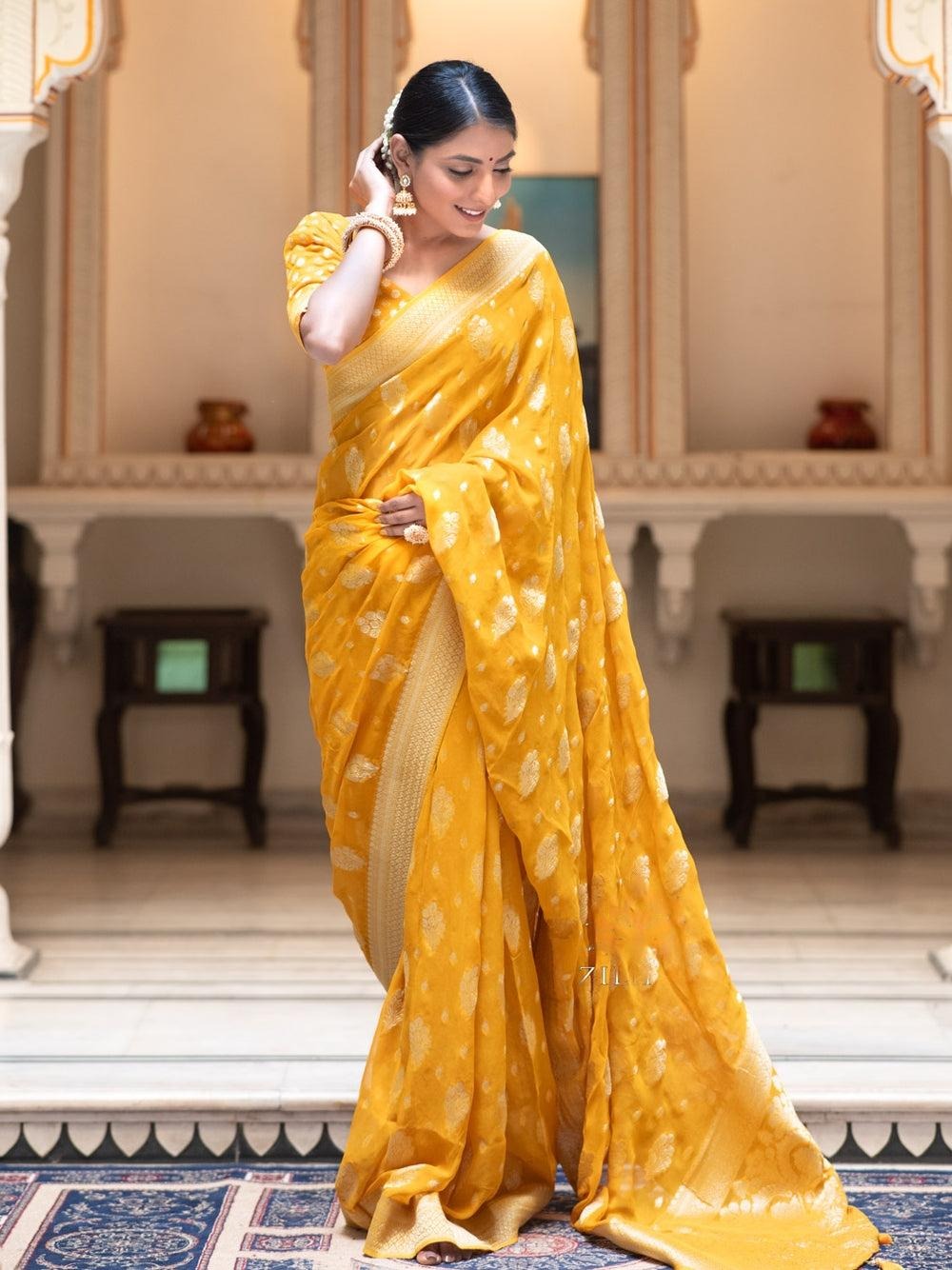 Women's Banarasi Soft Silk Saree With Blouse image 2