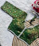 Banaras Silk Blouse Golden And Silver Jari Blouse, Ready Made Blouse image 3