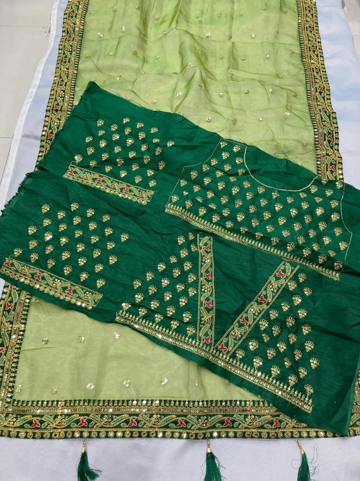 Royal Soft Organza With Heavy Embroidery Work Saree & Blouse image 3