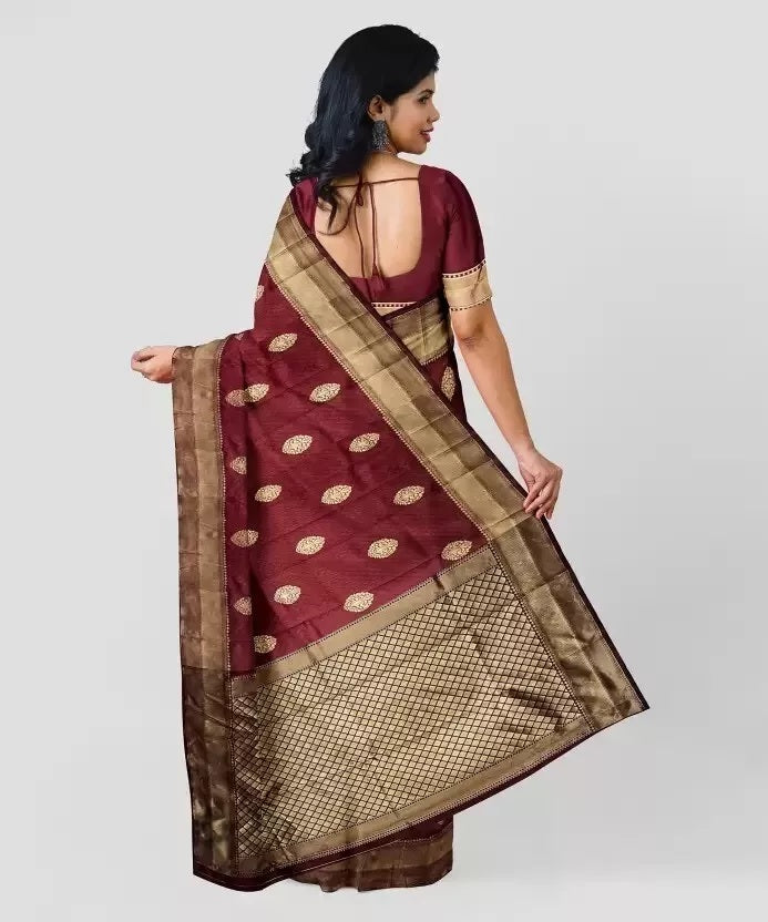 Banarasi Soft Silk Party Wear Saree & Blouse image 3