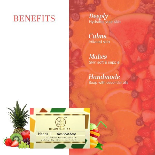 Khadi Natural Mix Fruit Soap - 125g image 3