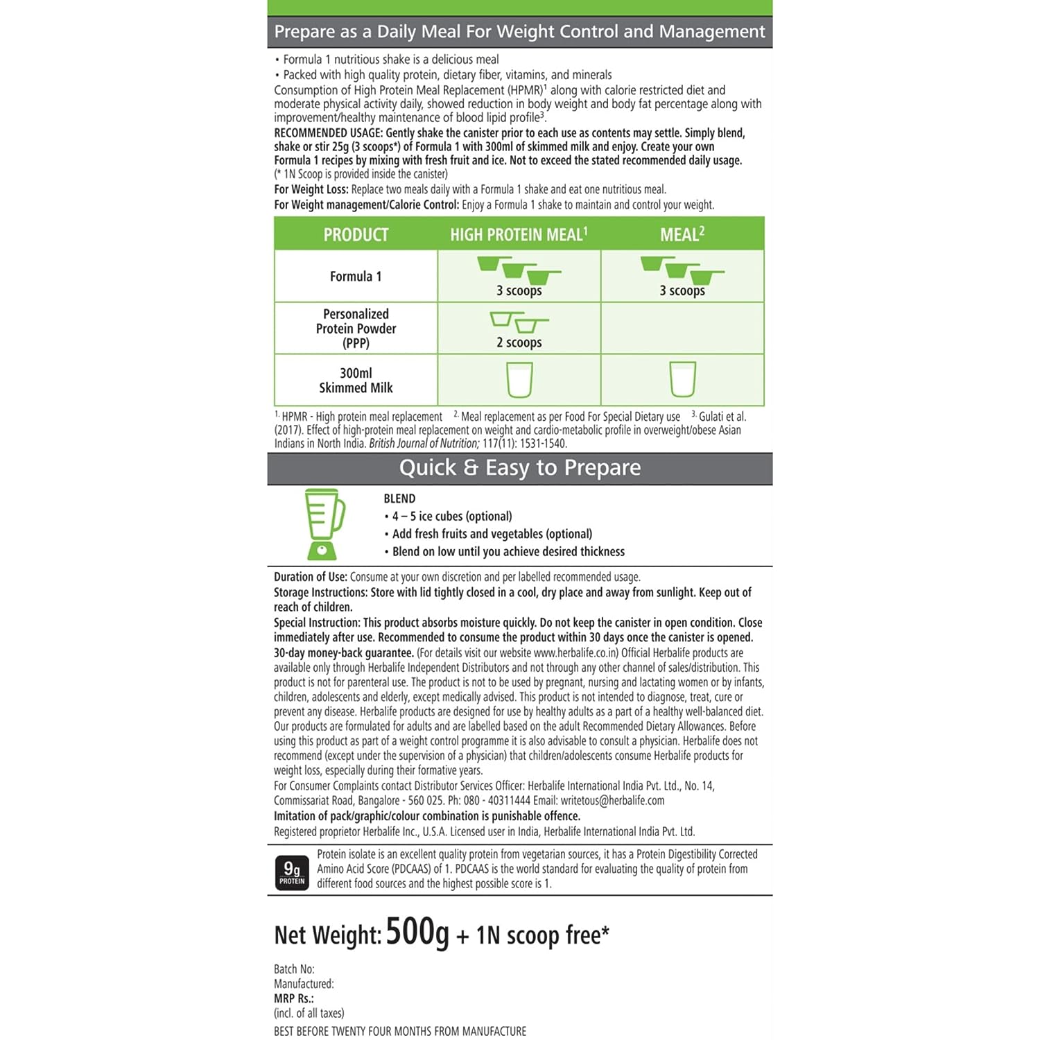 Herbalife Nutrition Formula 1 Nutritional Shake Mix Mango Flavour image 3