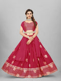 Heavy Chanderi Cotton Embroidery Sequence Work Lehenga Blouse & Dupatta image 3