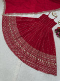 Faux Georgette Embroider With 5 MM Sequence Work Long Gown Dresses & Dupatta image 3