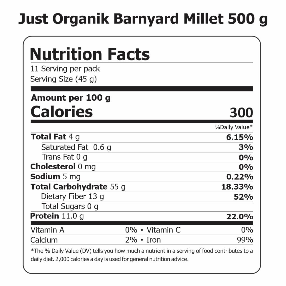 Just Organik Barnyard Millet (Samak Ke Chawal) - 500 gm image 3