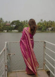 Banarsi Soft Silk Saree With Blouse image 3