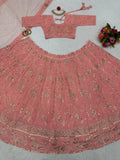 Faux Georgette Embroidery Sequence Work Lehenga Choli With Dupatta image 3