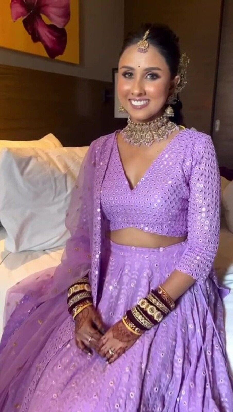 Butterfly Net With Embroidery Foil Mirror Work Lehenga Choli With Dupatta image 3