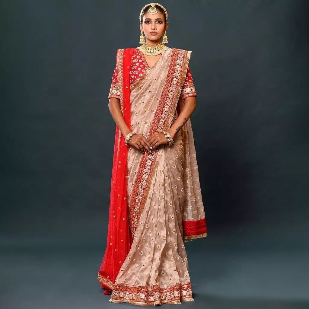 Heavy Organza Silk Party Wear Saree & Blouse image 3