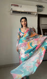 Pure Soft Georgette Wedding Ready To Wear Saree & Blouse image 3