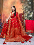 Women's Dola Silk Saree With Unstitched Blouse image 3