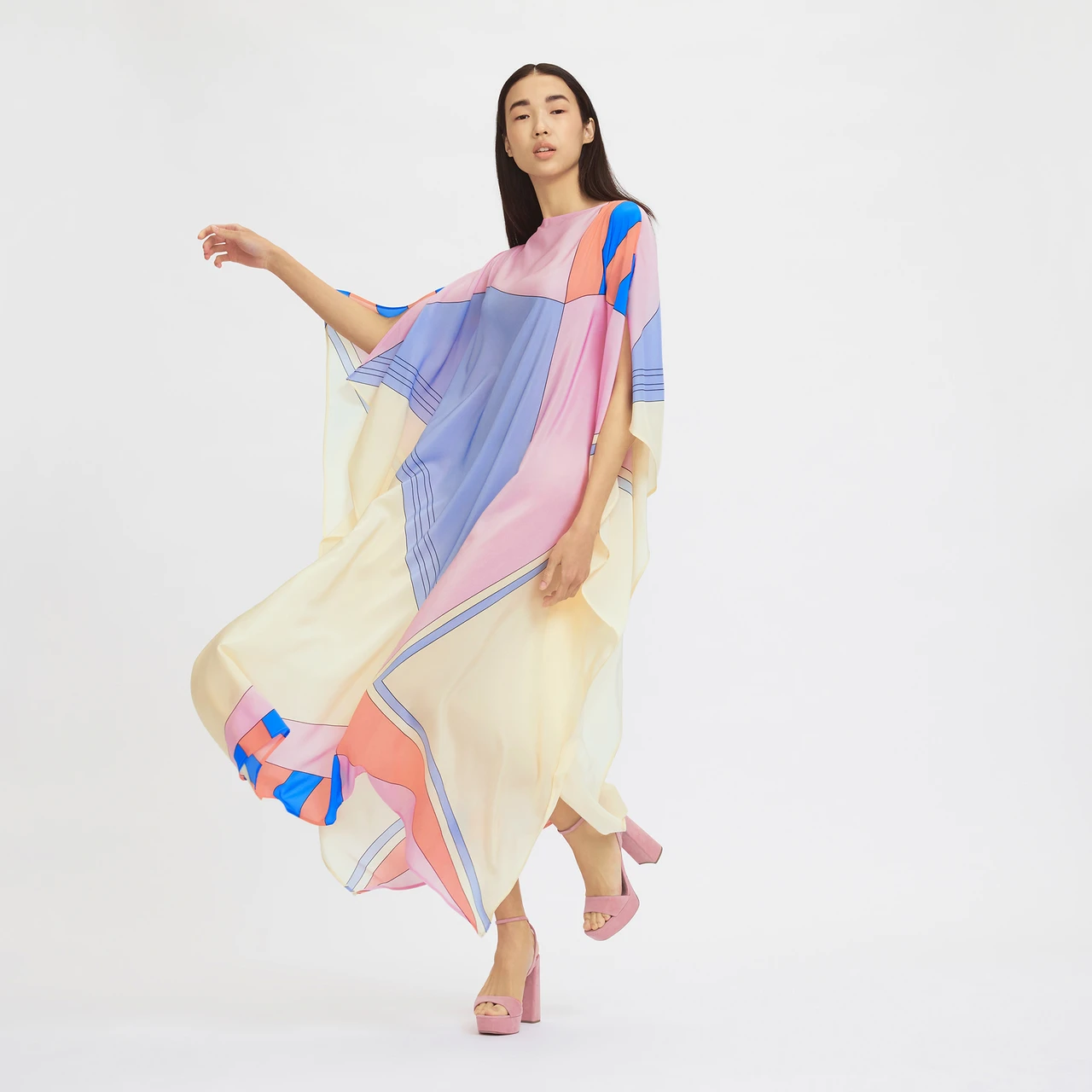 Soft Silk Crepe Kaftan, Women's Caftan image 3