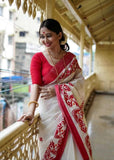 Wedding Wear Banarasi Soft Silk Saree & Blouse image 3