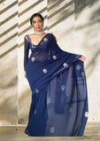 Premium Georgette & Beautiful Embroidery Work Ready To Wear Saree image 3