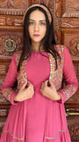 Georgette Heavy Embroidery Work Long Gown Jacket & Dress image 3