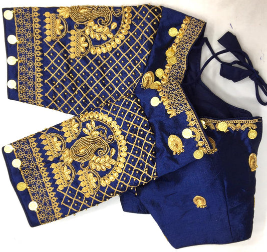 Fancy Phantom Silk Wedding Wear Blouse Latest Designer Choli Top image 1