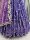 Faux Georgette  With 9 MM Sequence Work Lehenga choli With Dupatta image 3