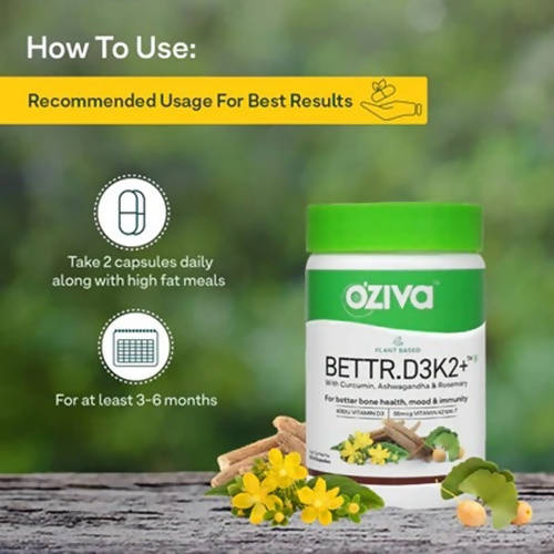 OZiva Plant Based Bettr.D3K2+ Capsules - 60 image 3