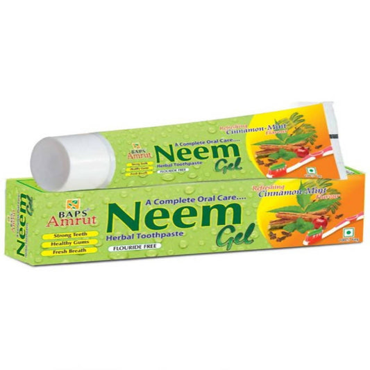 Baps Amrut Neem Gel Toothpaste Cinnamon Mint Flavour - 150 gms image 1