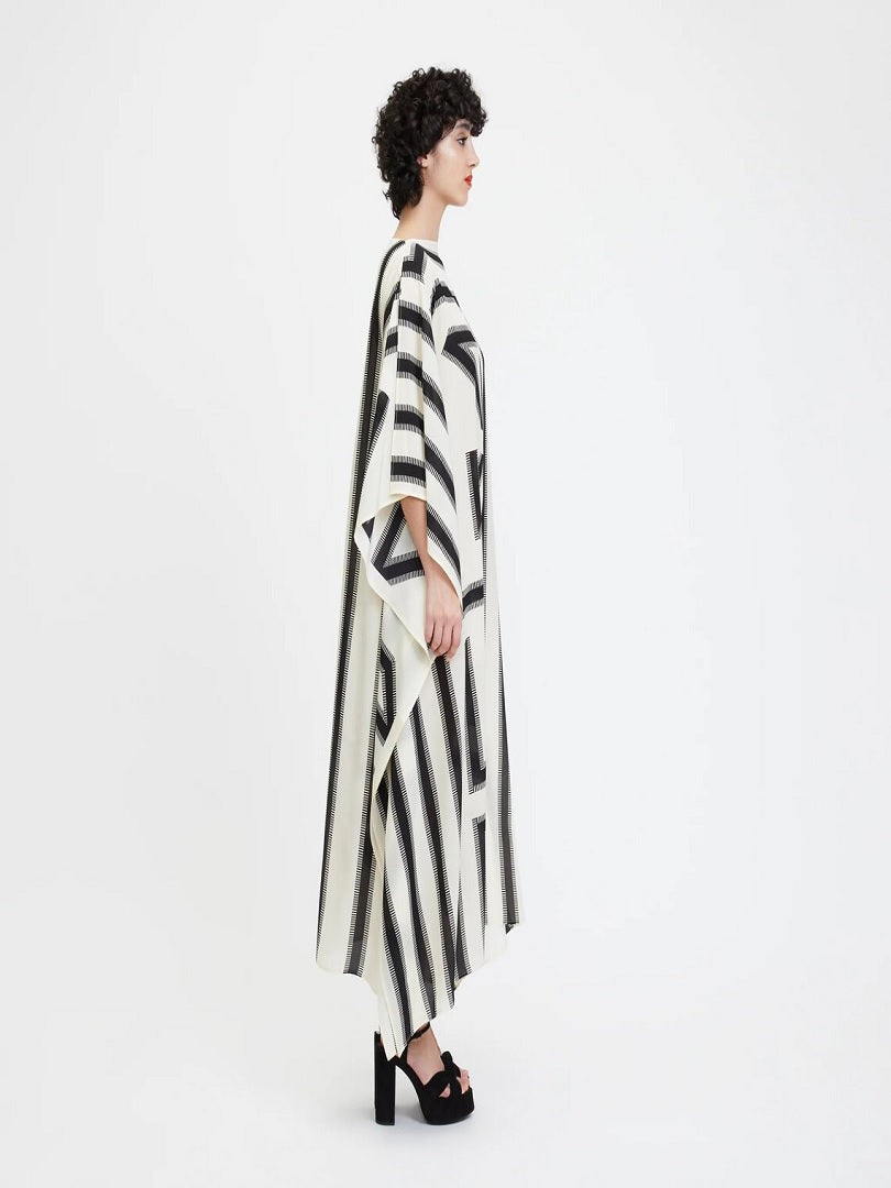 Modern Wear French Moss White & Black Kaftan Dress J5689 image 4