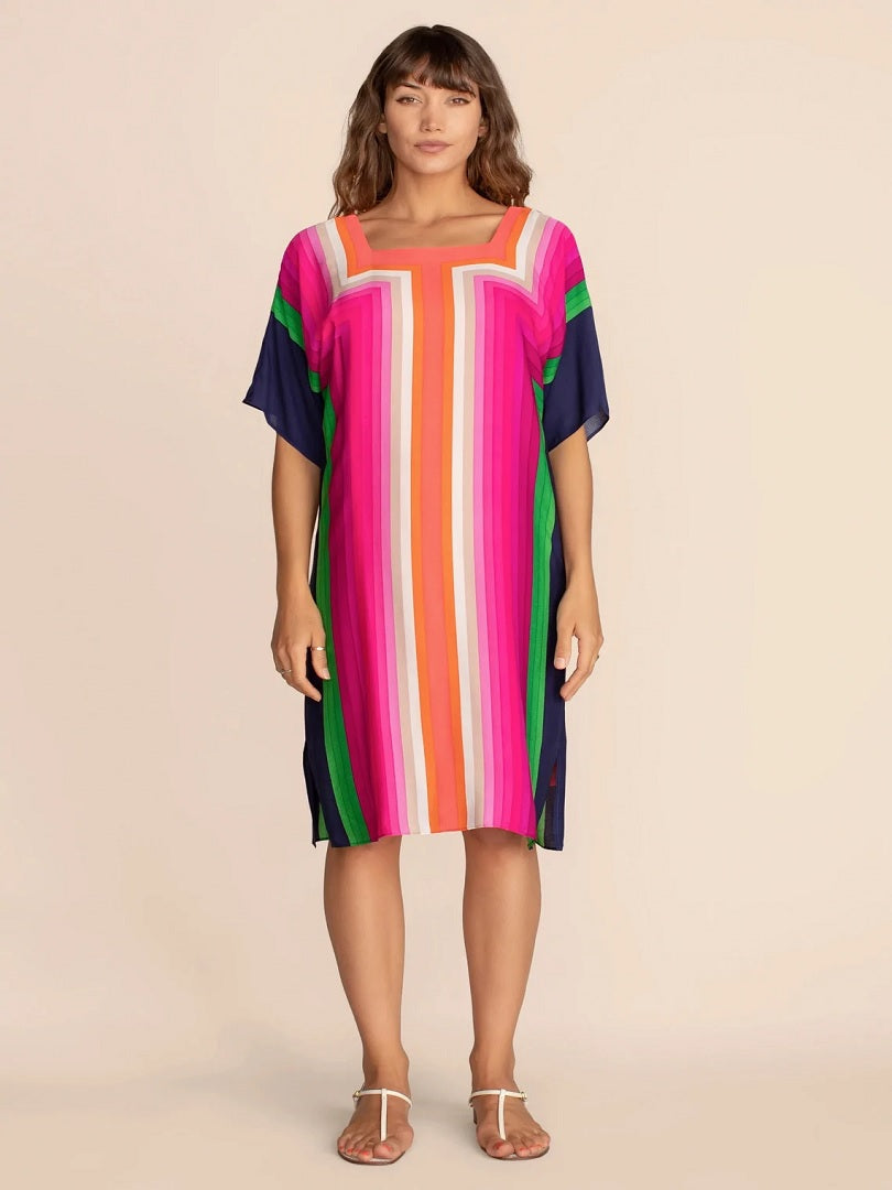 Western Short Silk Crepe Kaftan Dress J5705 image 4