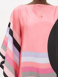 Pink Peach Free Size Soft Silk Crepe Women Kaftan J5706 image 4