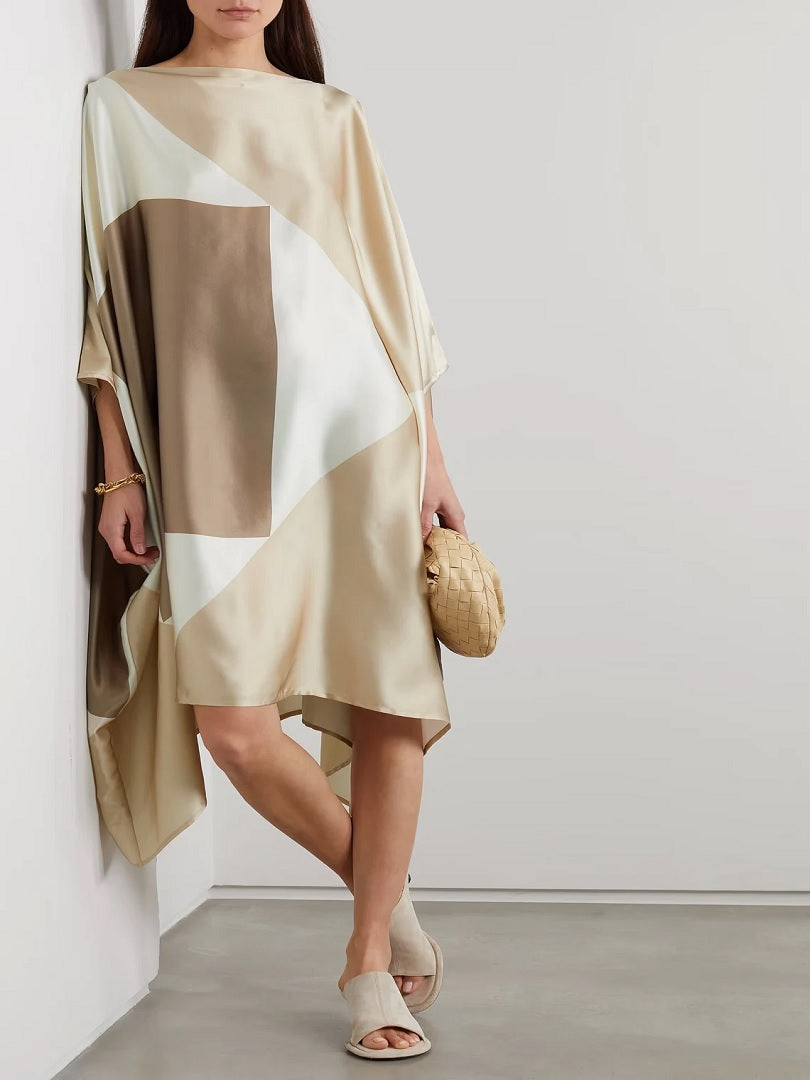 Soft Satin Silk Belt Style V-Neck Style Short Kaftan For Luxury Wear J5709 image 4