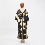 Soft Satin Silk Two Piece Top And Pant Geometric Printed Co Ord Set J5786 image 2