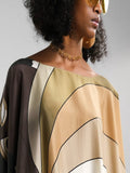 Brown Color Short Silk Crepe Kaftan Dress J5710BROWN image 4