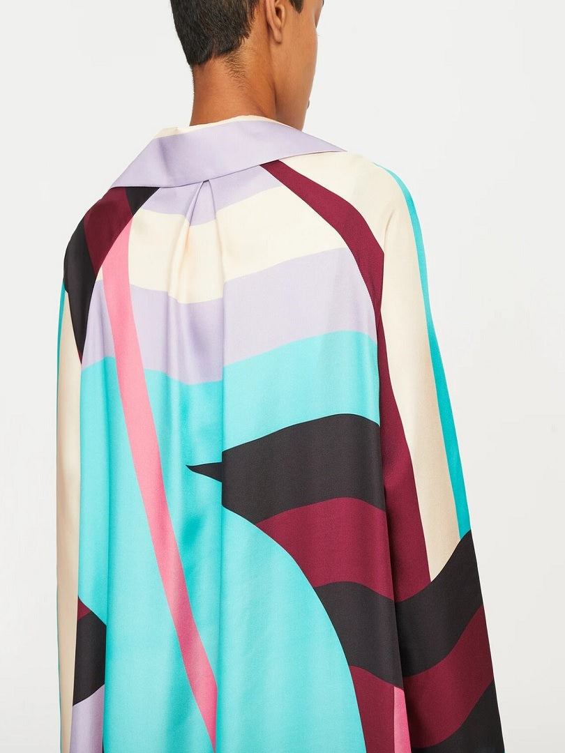 Digital Printed Collar Style French Crepe Kaftan J5712 image 4