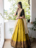 Kanjivaram Silk Half Saree Lehenga With Velvet Blouse South India Lehenga Choli image 5