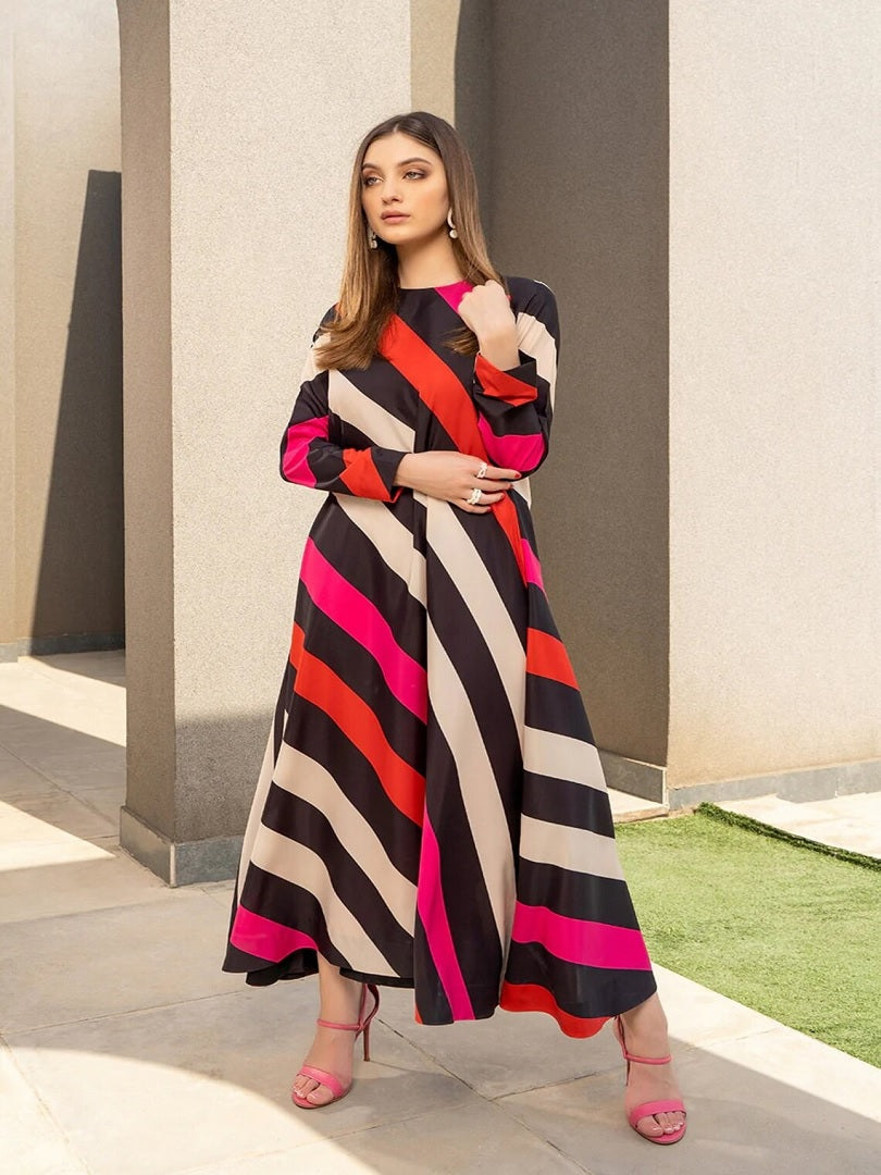 Lounge Wear Striped Printed Top, Fancy Korean Kurti J5718 image 1