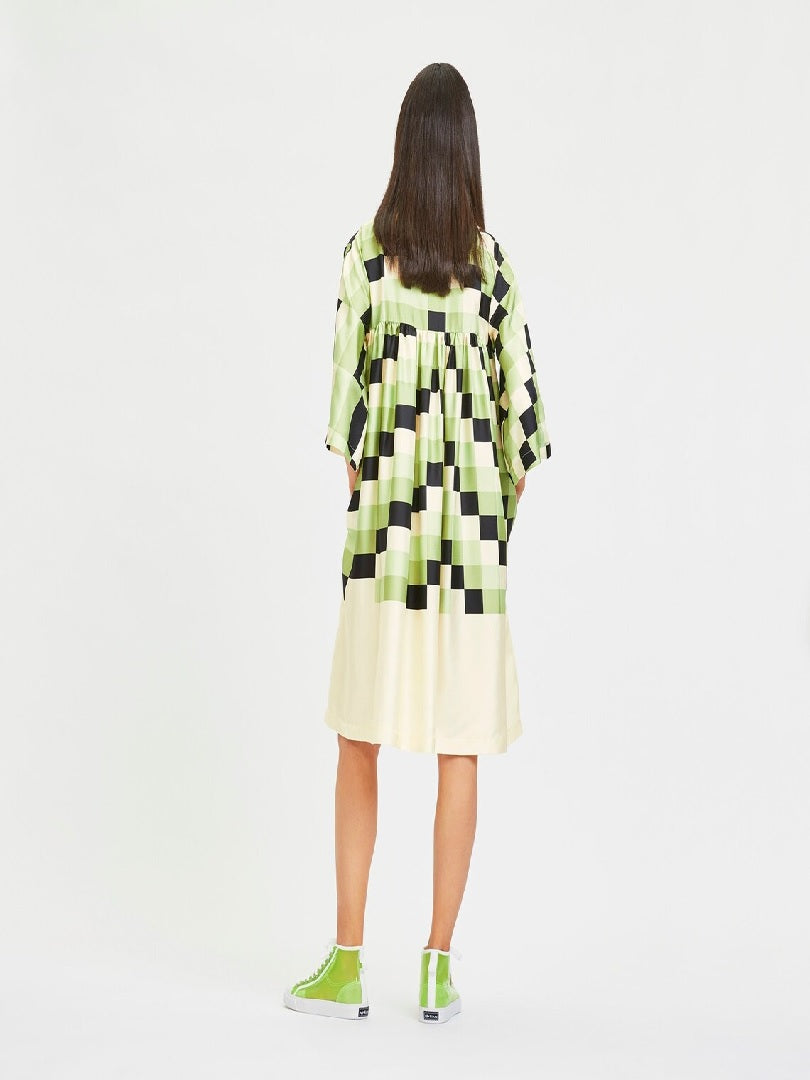 Checked Printed Women Short Maxi Top Party Wear Dress J5756 image 2