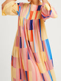 Fashion Wear Block Printed Premium Kaftan Top Maxi Dress J5760 image 4