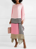 Rose Pink Satin Silk Kaftan Dress J5587 image 4