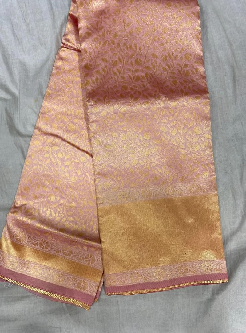 Peach Kanchipuram Silk Saree image 4
