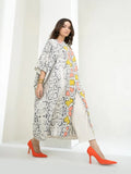 Soft Satin Silk Printed Calf Length Kaftan J5761 image 4