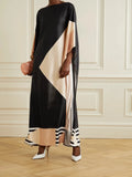 Women Long Ankle Length Satin Silk Printed Kaftan J5589 image 1