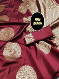 Women's Banarasi Lichi Silk Party, Wedding and Marriage Wear Saree With Blouse 11-KP19 image 4