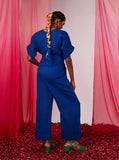 Women's Royal Blue Linen Jumpsuit image 4