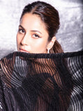 Black Color Heavy Net Sequence Work Saree image 4