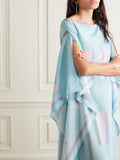 Satin Silk Printed Islamic Wear Calf Length Kaftans for Women J5586 image 5