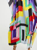 Multi Color Boat Neck Style Occasion Wear Printed Softy Silk Crepe Kaftan J5604 image 4